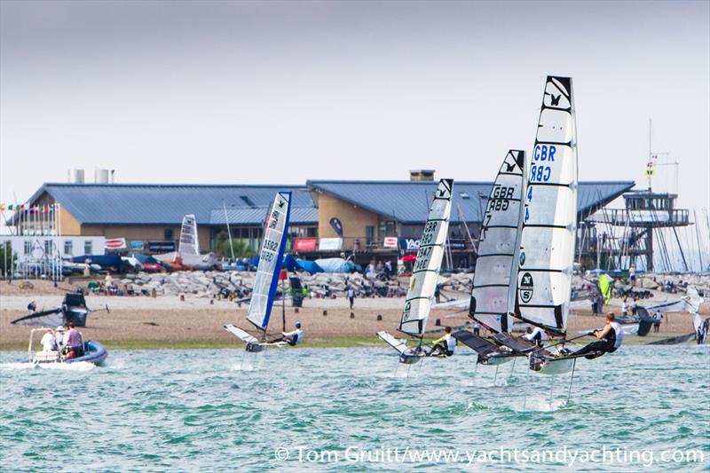 Sailing in on day 5 of the International Moth World Championships photo copyright Tom Gruitt / YachtsandYachting.com taken at Hayling Island Sailing Club and featuring the International Moth class