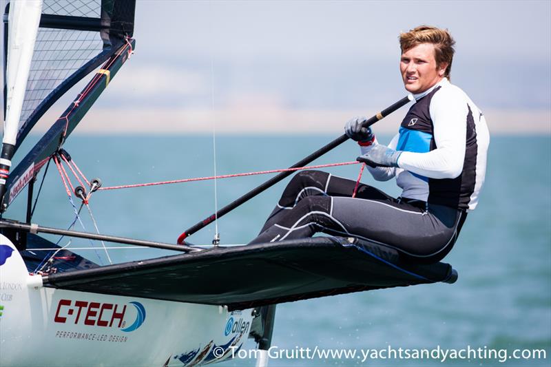 Chris Rashley on day 6 of the International Moth World Championships photo copyright Tom Gruitt / YachtsandYachting.com taken at Hayling Island Sailing Club and featuring the International Moth class