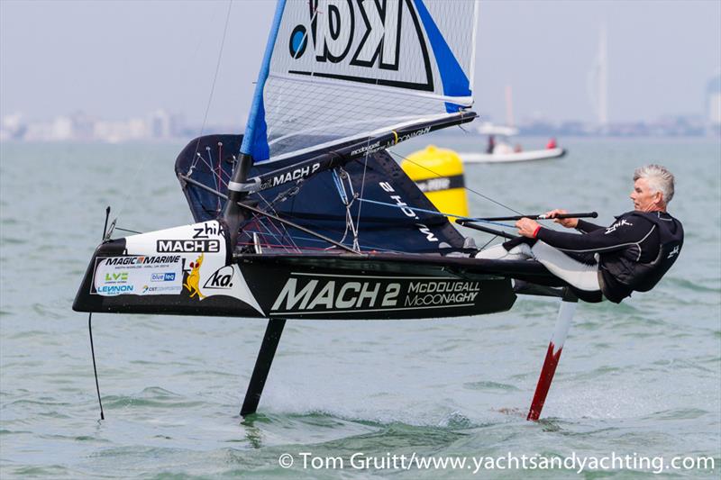 A-Mac on the final day of International Moth World Championships photo copyright Tom Gruitt / YachtsandYachting.com taken at Hayling Island Sailing Club and featuring the International Moth class