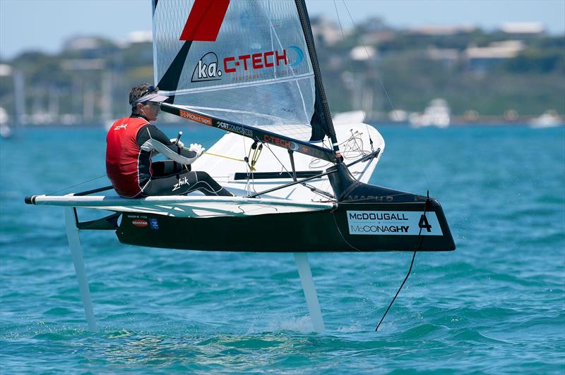 Scott Babbage during finals race 1 at the 2015 McDougall   McConaghy International Moth Worlds photo copyright Th. Martinez / Sea&Co / 2015 Moth Worlds taken at Sorrento Sailing Couta Boat Club and featuring the International Moth class