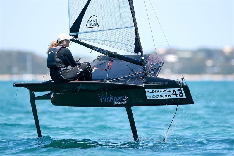 Local entry Samantha England (AUS) won the Women's title for a second time at the 2015 McDougall   McConaghy International Moth Worlds - photo © Th. Martinez / Sea&Co / 2015 Moth Worlds