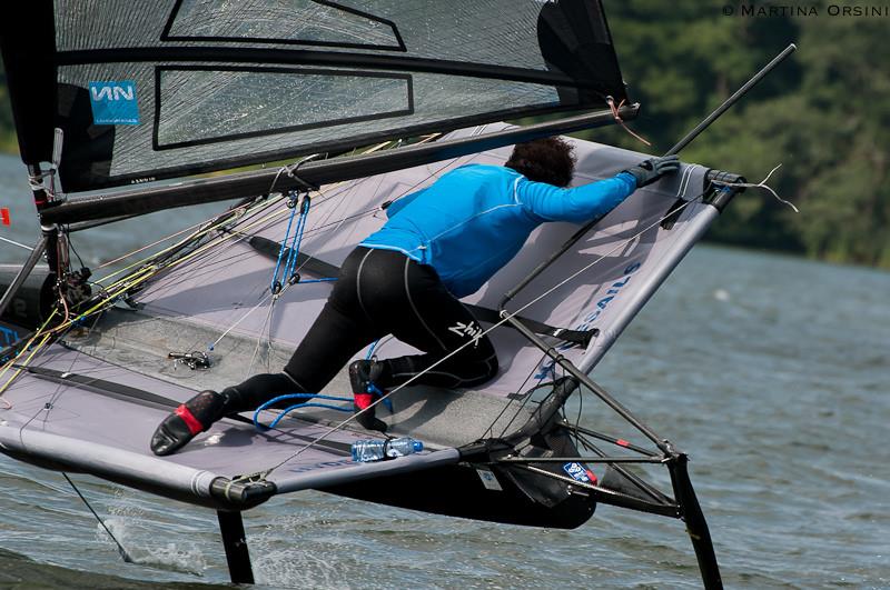 Neil Baker, a wise International Moth sailor photo copyright Martina Orsini taken at  and featuring the International Moth class