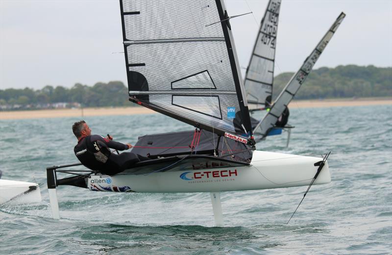 Day 2 of the International Moth UK Nationals at Stokes Bay photo copyright Mark Jardine taken at Stokes Bay Sailing Club and featuring the International Moth class