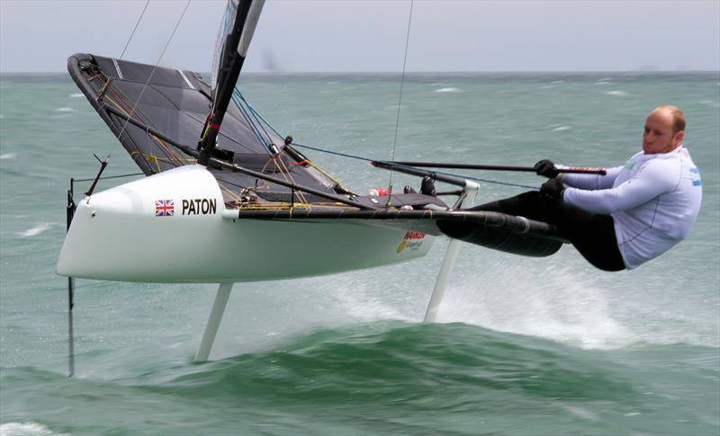 Day 2 of the International Moth UK Nationals at Stokes Bay photo copyright Mark Jardine taken at Stokes Bay Sailing Club and featuring the International Moth class