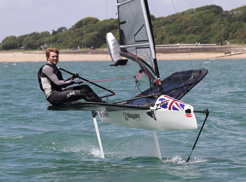 Chris Rashley on day 3 of the International Moth UK Nationals at Stokes Bay - photo © Mark Jardine