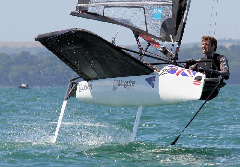 Chris Rashley on day 3 of the International Moth UK Nationals at Stokes Bay - photo © Mark Jardine