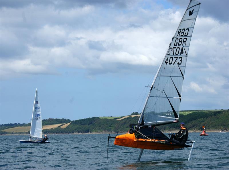 Day 2 of Gul Falmouth Dinghy Week photo copyright David Smith taken at Restronguet Sailing Club and featuring the International Moth class