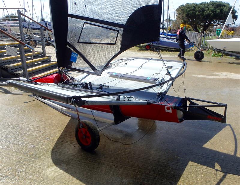 Mike Lennon's 'decksweeper' experiment photo copyright Lennon Racewear taken at Hayling Island Sailing Club and featuring the International Moth class