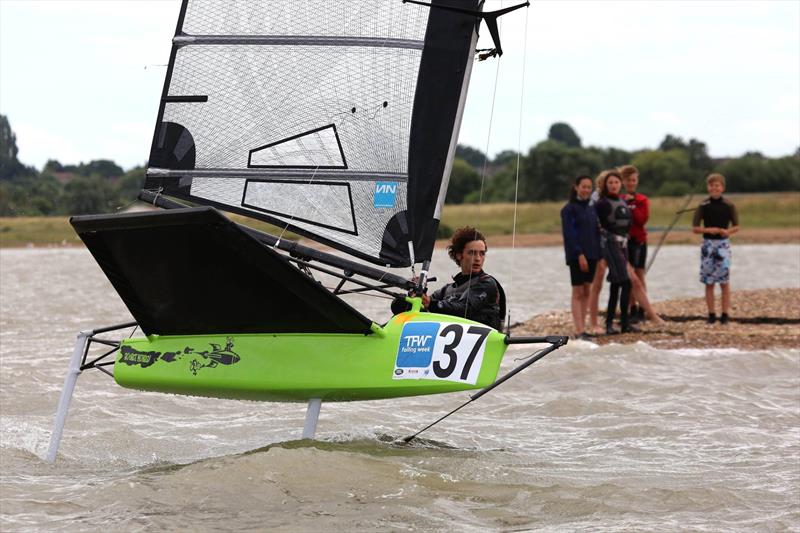 Pyefleet Week 2016 day 4 photo copyright Tim Bees taken at Brightlingsea Sailing Club and featuring the International Moth class