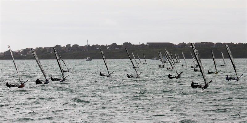 Upwind on day 2 of the VRsport.tv International Moth UK Nationals in Weymouth - photo © Mark Jardine / IMCA UK