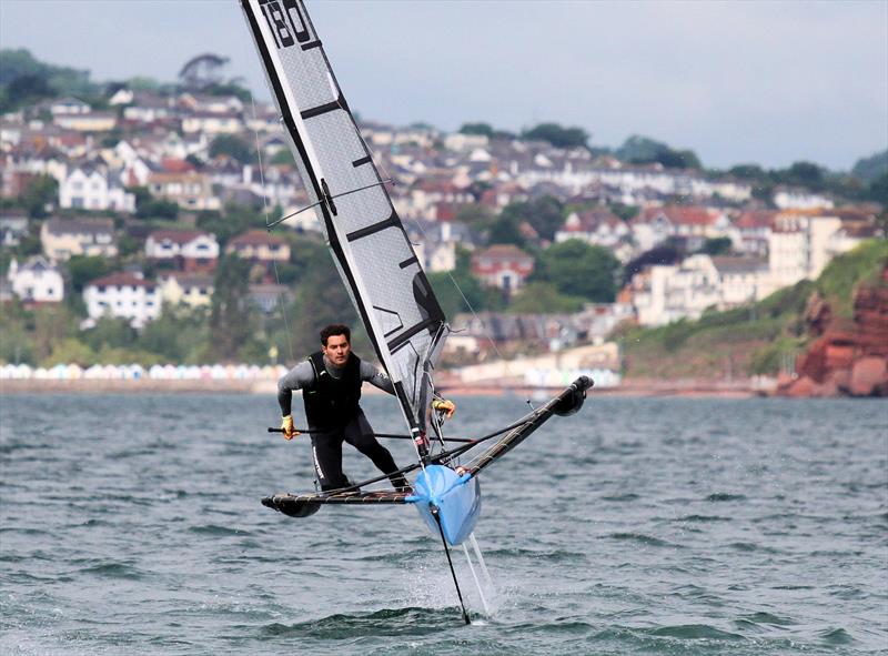 Carlo De Paoli Ambrosi on day 4 of the UK International Moth Nationals at Paignton photo copyright Mark Jardine / IMCA UK taken at Paignton Sailing Club and featuring the International Moth class