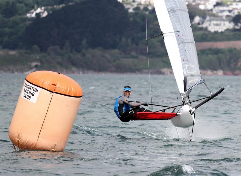 David Hivey on day 4 of the UK International Moth Nationals at Paignton photo copyright Mark Jardine / IMCA UK taken at Paignton Sailing Club and featuring the International Moth class