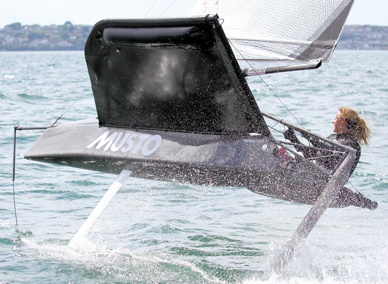 Josie Gliddon on day 4 of the UK International Moth Nationals at Paignton photo copyright Mark Jardine / IMCA UK taken at Paignton Sailing Club and featuring the International Moth class