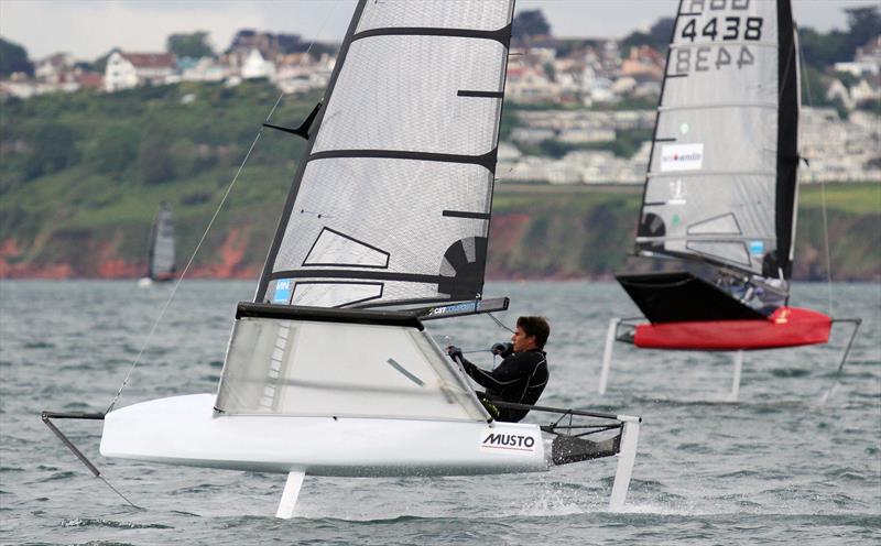 Richard Mason on day 4 of the UK International Moth Nationals at Paignton photo copyright Mark Jardine / IMCA UK taken at Paignton Sailing Club and featuring the International Moth class