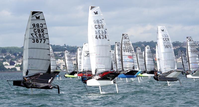 Race start on day 4 of the UK International Moth Nationals at Paignton photo copyright Mark Jardine / IMCA UK taken at Paignton Sailing Club and featuring the International Moth class