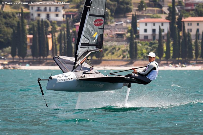 Paul Goodison in the Italian Moth Series at Garda photo copyright Martina Orsini taken at Fraglia Vela Malcesine and featuring the International Moth class