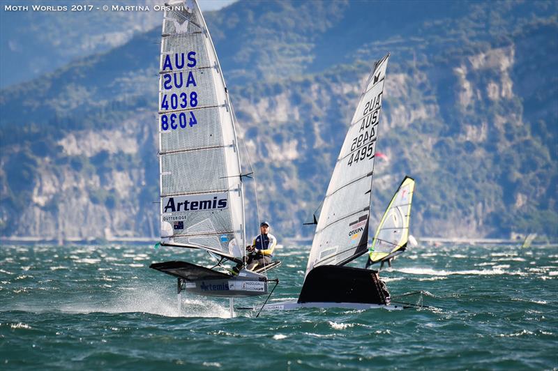 Day 3 of the Moth Worlds on Lake Garda photo copyright Martina Orsini taken at Fraglia Vela Malcesine and featuring the International Moth class