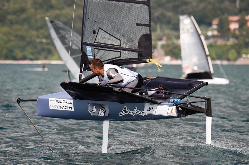 Day 5 of the Moth Worlds on Lake Garda photo copyright Martina Orsini taken at Fraglia Vela Malcesine and featuring the International Moth class