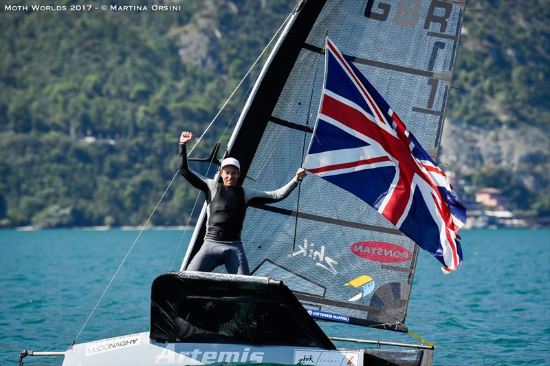 Paul Goodison wins the 2017 Moth Worlds on Lake Garda photo copyright Martina Orsini taken at Fraglia Vela Malcesine and featuring the International Moth class