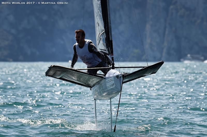 Day 6 of the Moth Worlds on Lake Garda photo copyright Martina Orsini taken at Fraglia Vela Malcesine and featuring the International Moth class