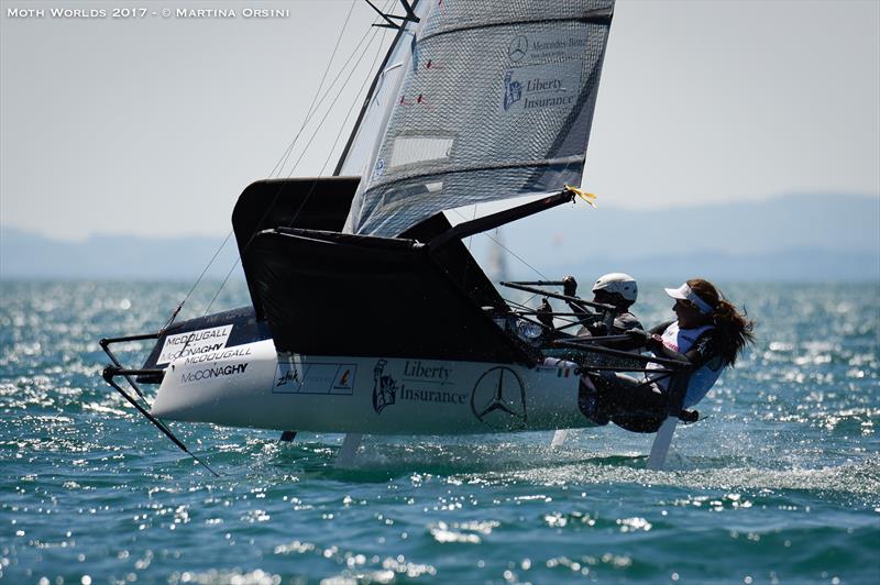 Day 6 of the Moth Worlds on Lake Garda photo copyright Martina Orsini taken at Fraglia Vela Malcesine and featuring the International Moth class