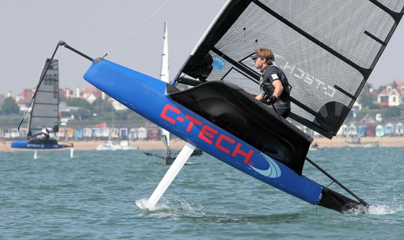 Noble Allen 2018 International Moth UK Championship at Thorpe Bay day 2 photo copyright Mark Jardine / IMCA UK taken at Thorpe Bay Yacht Club and featuring the International Moth class