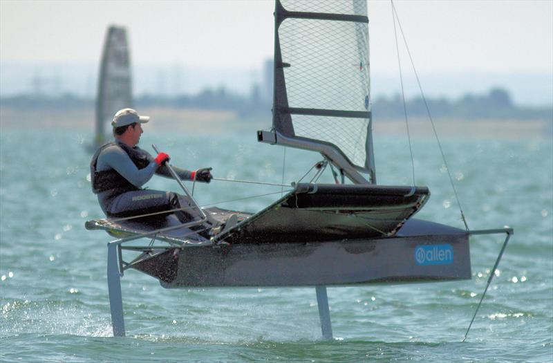 Brad Gibson during the Noble Allen 2018 International Moth UK Championship photo copyright Mark Jardine / IMCA UK taken at Thorpe Bay Yacht Club and featuring the International Moth class