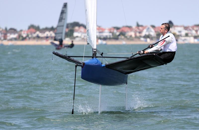 Noble Allen 2018 International Moth UK Championship at Thorpe Bay day 4 photo copyright Mark Jardine / IMCA UK taken at Thorpe Bay Yacht Club and featuring the International Moth class