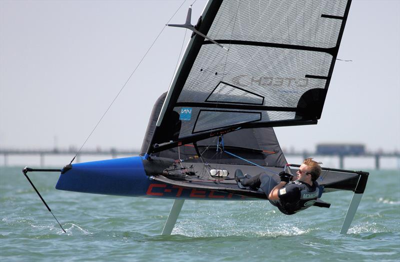 Noble Allen 2018 International Moth UK Championship at Thorpe Bay day 4 photo copyright Mark Jardine / IMCA UK taken at Thorpe Bay Yacht Club and featuring the International Moth class