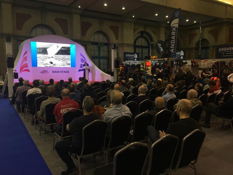 Attentive listeners to David Henshall's talk at the RYA Dinghy Show 2019 photo copyright Ian Marshall taken at RYA Dinghy Show and featuring the International Moth class