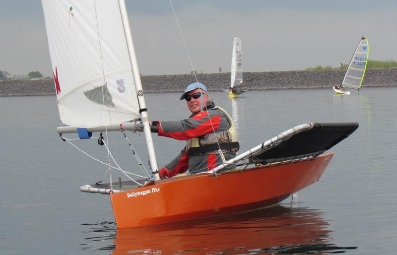 Lyndon Beasley in his Stockholm Sprite during the 2019 Lowrider Moth Nationals at Carsington photo copyright Matt Rutter taken at Carsington Sailing Club and featuring the International Moth class