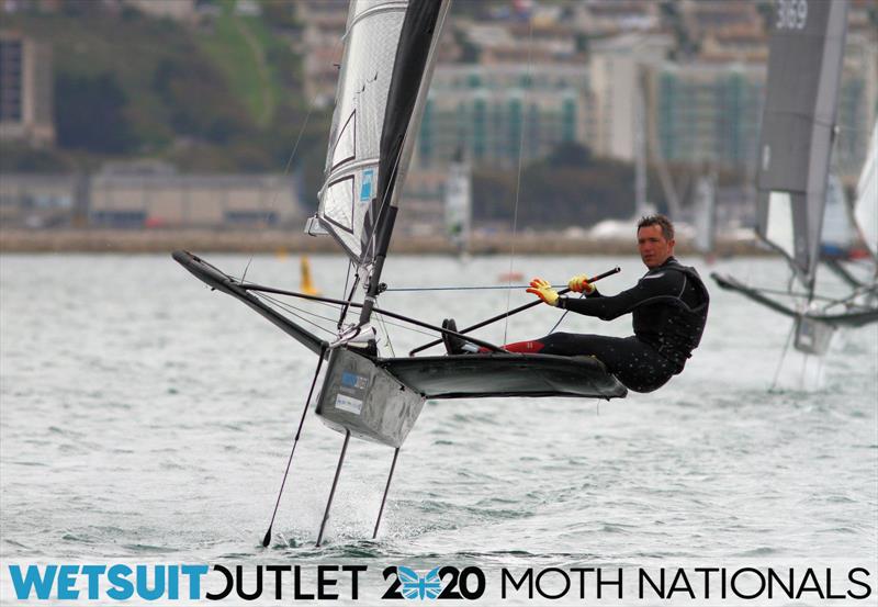 Mark Dicker on day 5 of the Wetsuit Outlet UK Moth Nationals photo copyright Mark Jardine / IMCA UK taken at Weymouth & Portland Sailing Academy and featuring the International Moth class