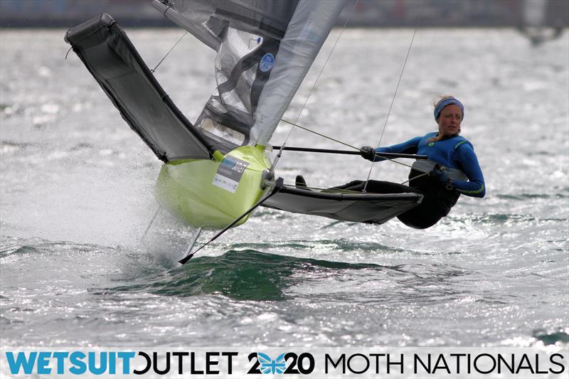 Josie Gliddon on day 5 of the Wetsuit Outlet UK Moth Nationals photo copyright Mark Jardine / IMCA UK taken at Weymouth & Portland Sailing Academy and featuring the International Moth class