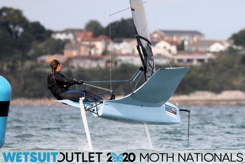 Emily Nagel on day 5 of the Wetsuit Outlet UK Moth Nationals photo copyright Mark Jardine / IMCA UK taken at Weymouth & Portland Sailing Academy and featuring the International Moth class