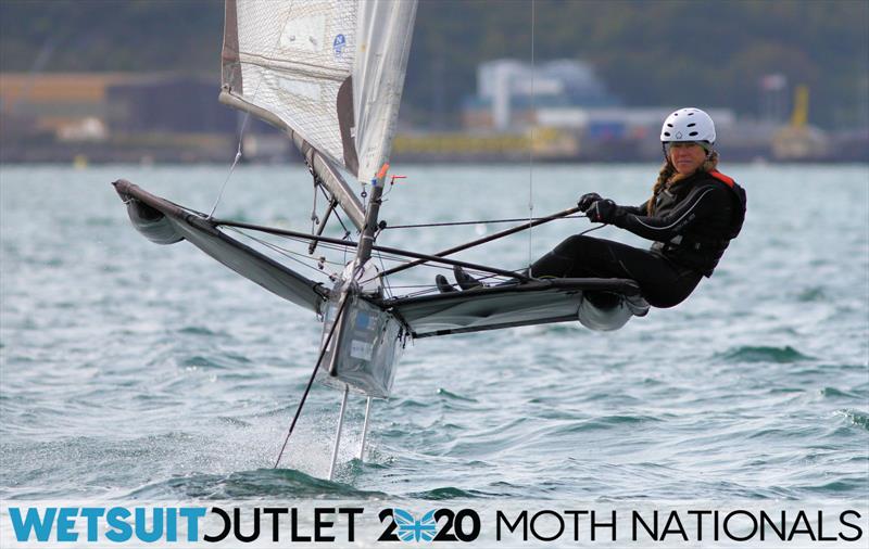 Rachael Jenkins on day 5 of the Wetsuit Outlet UK Moth Nationals photo copyright Mark Jardine / IMCA UK taken at Weymouth & Portland Sailing Academy and featuring the International Moth class