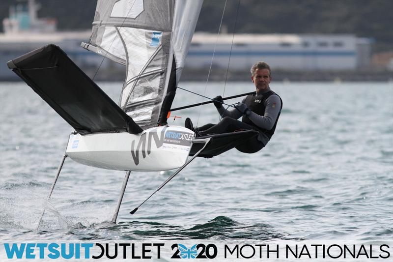 Mike Lennon on day 5 of the Wetsuit Outlet UK Moth Nationals photo copyright Mark Jardine / IMCA UK taken at Weymouth & Portland Sailing Academy and featuring the International Moth class