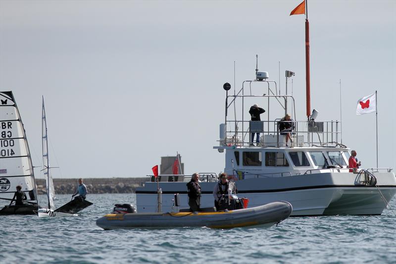 The race team during the start sequence on day 5 of the Wetsuit Outlet UK Moth Nationals photo copyright Mark Jardine / IMCA UK taken at Weymouth & Portland Sailing Academy and featuring the International Moth class