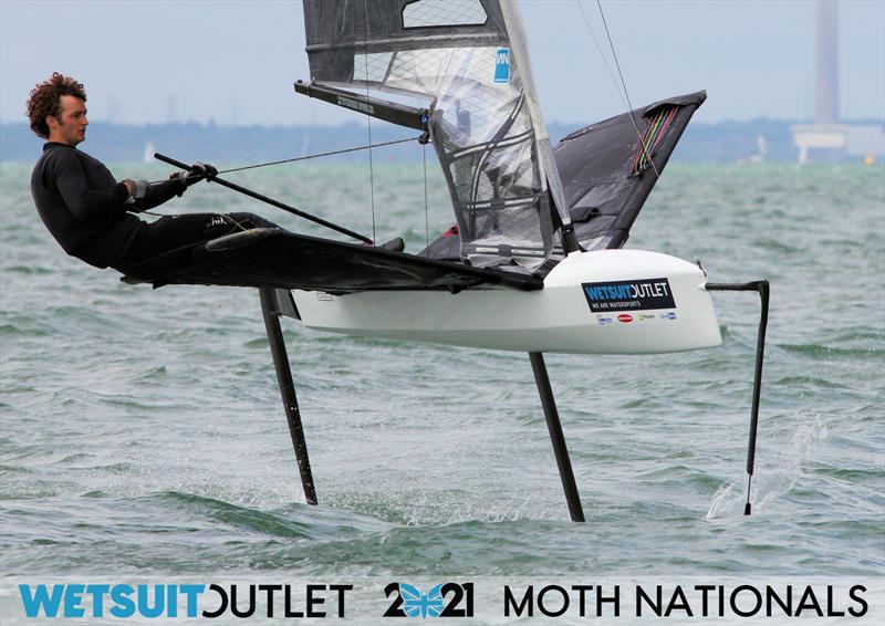 Eddie Bridle on day 1 of the Wetsuit Outlet UK Moth Nationals 2021 photo copyright Mark Jardine / IMCA UK taken at Stokes Bay Sailing Club and featuring the International Moth class