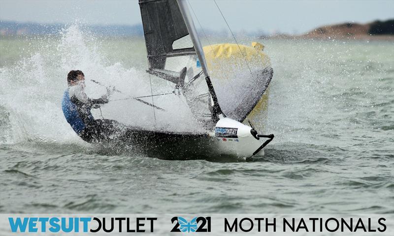 David Hivey on day 1 of the Wetsuit Outlet UK Moth Nationals 2021 photo copyright Mark Jardine / IMCA UK taken at Stokes Bay Sailing Club and featuring the International Moth class
