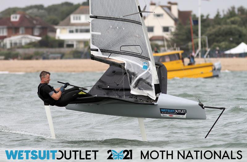 Paul Gliddon on day 2 of the Wetsuit Outlet UK Moth Nationals 2021 photo copyright Mark Jardine / IMCA UK taken at Stokes Bay Sailing Club and featuring the International Moth class