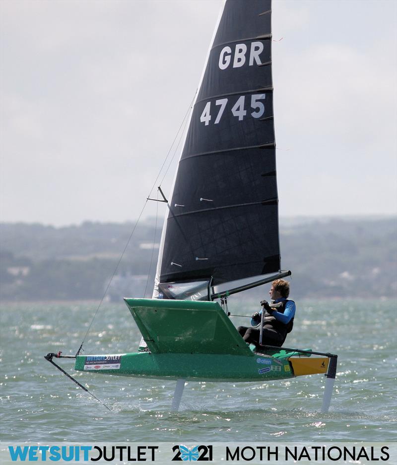 Charlie Ellse on day 3 of the Wetsuit Outlet UK Moth Nationals 2021 photo copyright Mark Jardine / IMCA UK taken at Stokes Bay Sailing Club and featuring the International Moth class