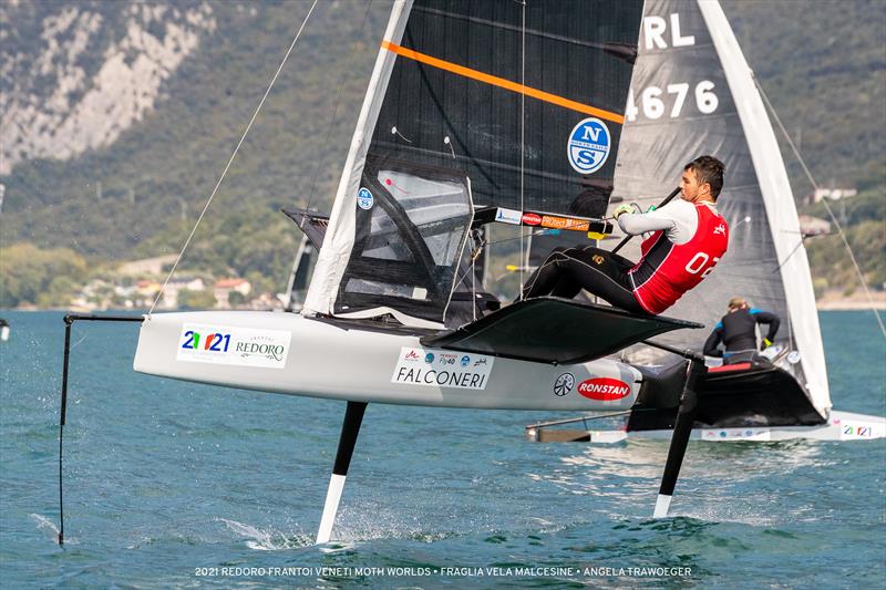 International Moth Worlds 2021 day 3 photo copyright Angela Trawoeger taken at Fraglia Vela Malcesine and featuring the International Moth class