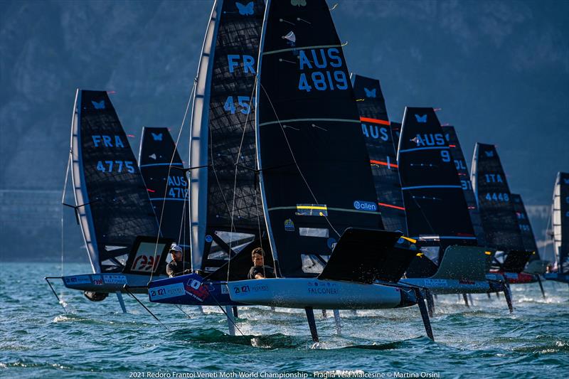 International Moth Worlds 2021 day 4 photo copyright Martina Orsini taken at Fraglia Vela Malcesine and featuring the International Moth class