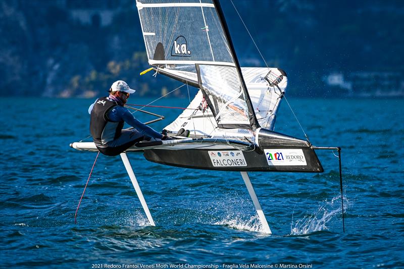 International Moth Worlds 2021 day 4 photo copyright Martina Orsini taken at Fraglia Vela Malcesine and featuring the International Moth class