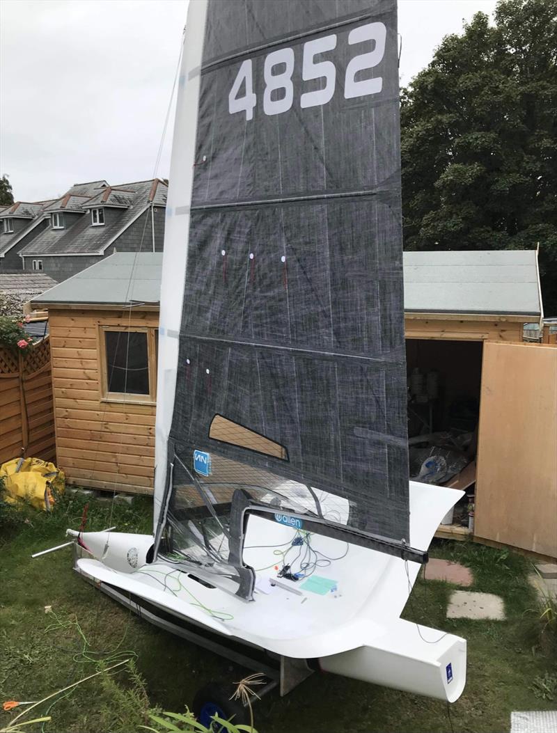 Chris Whites R2 kit build nearing completion photo copyright Chris White taken at Rutland Sailing Club and featuring the International Moth class