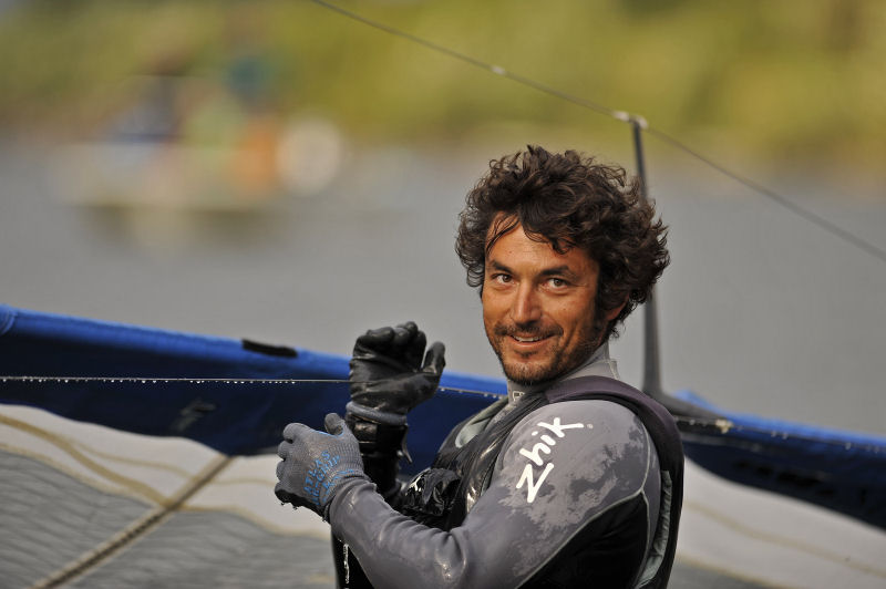 Bora Gulari wins the Velocitek Speed Challenge before the CST Composite 2009 Moth Worlds photo copyright Sean Trew / Pacific Fog taken at  and featuring the International Moth class