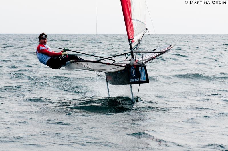 Too much wind to race on day 2 of the International Moth European Championship photo copyright Martina Orsini taken at Sailing Club Marsala and featuring the International Moth class