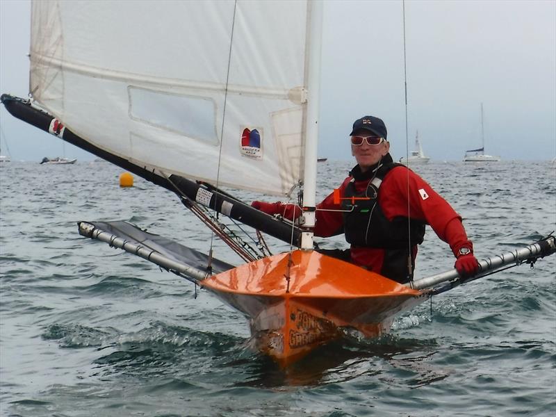 Alan Watson in the International Moth fleet at Abersoch Dinghy Week photo copyright Katie Hughes taken at South Caernarvonshire Yacht Club and featuring the International Moth class