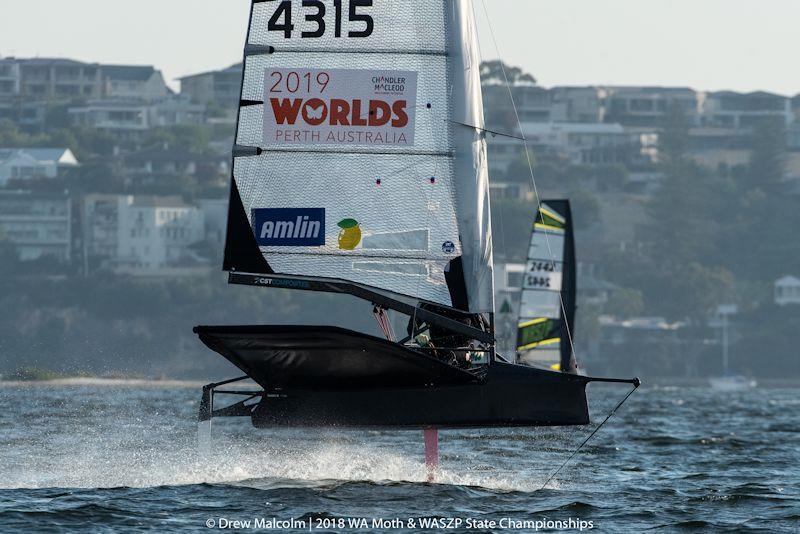 WA Moth State Championship at Perth day 2 photo copyright Drew Malcolm taken at Royal Freshwater Bay Yacht Club and featuring the International Moth class