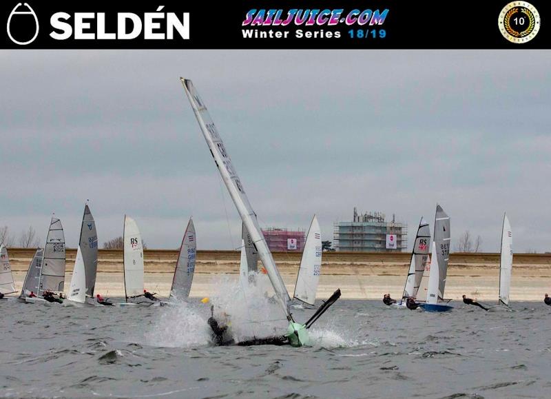 Coming off the foils during the Datchet Flyer - Selden SailJuice Winter Series Round 2 - photo © Tim Olin / www.olinphoto.co.uk